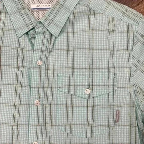 Columbia Men's Plaid Button Down Short Sleeve Pocket Shirt
Sz Medium Turquoise - Picture 4 of 12